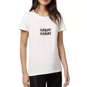 BOW & DRAPE Sunday Funday Sequined Graphic T Shirt